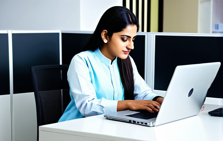 **
A Pakistani businesswoman in a modest shalwar kameez, working on a laptop in a bright, modern office in Karachi, fully clothed, appropriate attire, safe for work, perfect anatomy, natural proportions, professional photography, high quality.
**