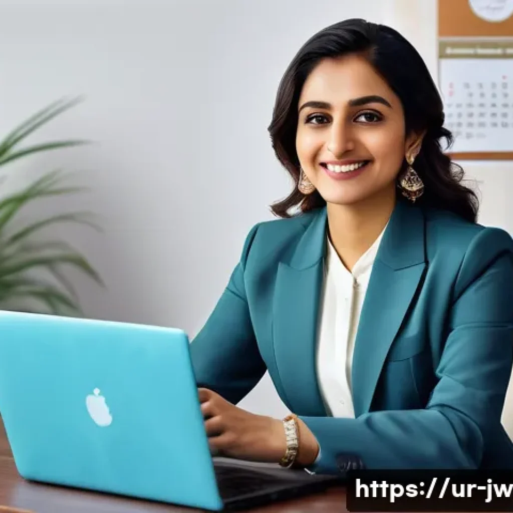 넛지 기법으로 개인 브랜드 구축하기 - A professional South Asian businesswoman in her early 30s, dressed in elegant yet modest office atti...