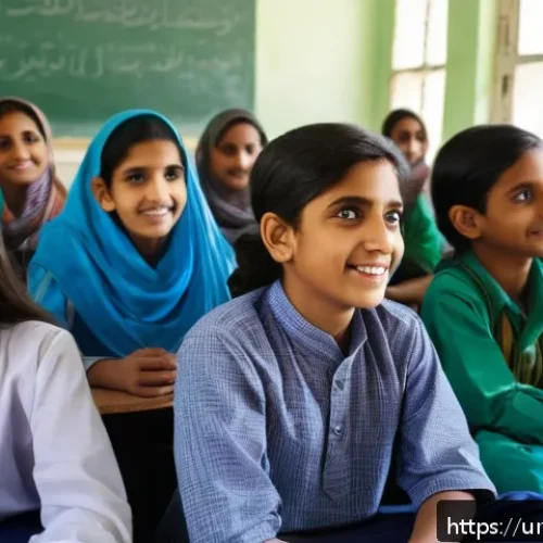 Home 30 넛지 기법을 활용한 교육 방식 변화 - A vibrant classroom scene in a modern Pakistani school setting, featuring a diverse group of attenti...
