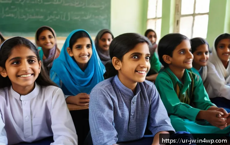 넛지 기법을 활용한 교육 방식 변화 - A vibrant classroom scene in a modern Pakistani school setting, featuring a diverse group of attenti...