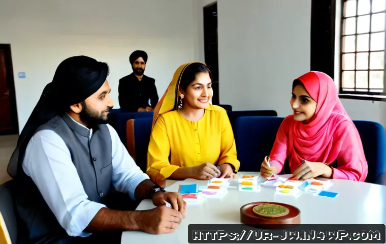 넛지 기법을 통한 다문화 조직 관리 기법 - Photorealistic Pakistani multicultural workplace meeting, a diverse team of South Asian professional...